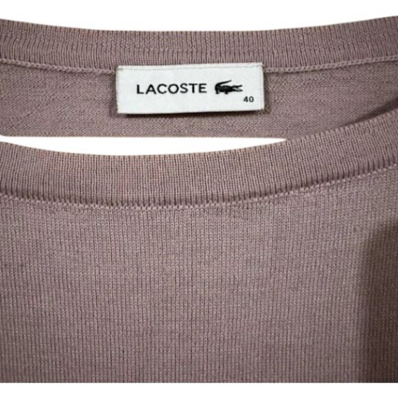 Lacoste old rose pink 3/4 sleeve sweater size 40 - Picture 3 of 3